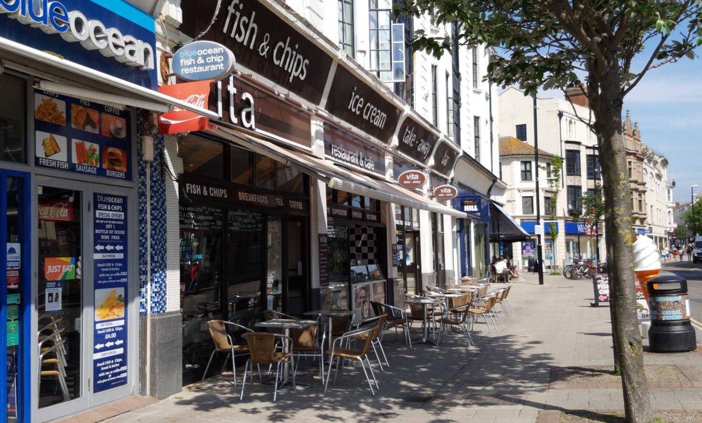 front of cafe